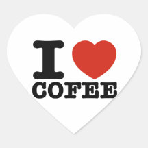 I love my Hot coffee Heart Sticker