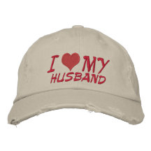 I Love My Husband Embroidered Baseball Caps
