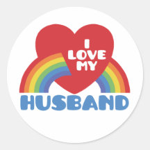 I Love My Husband Round Stickers