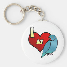 I Love my Indian Ringneck Parakeet Keychain
