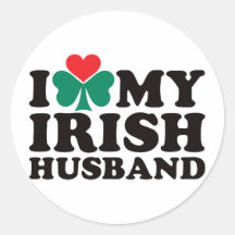 I Love My Irish Husband Round Sticker