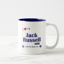 I Love My Jack Russell Mix (Male Dog) Mugs