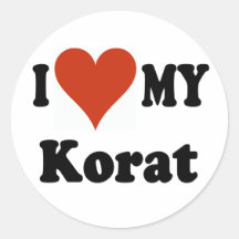 I Love My Korat Cat Merchandise Round Sticker