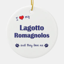 I Love My Lagotto Romagnolos (Multiple Dogs) Christmas Ornaments