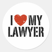 I Love My Lawyer Stickers