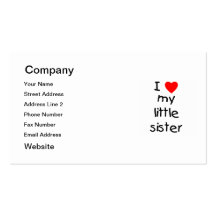 I Love My Little Sister Business Cards