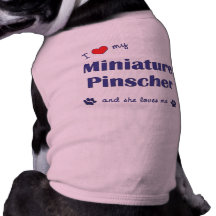 I Love My Miniature Pinscher (Female Dog) Doggie Tee Shirt