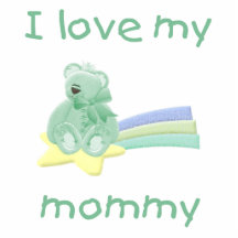 I love my mummy (green bear w/ star) photo cutout