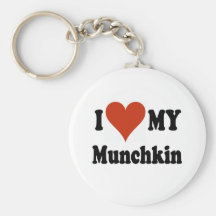 I Love My Munchkin Cat Gifts and Apparel Key Chain
