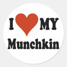 I Love My Munchkin Merchandise Round Stickers