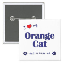 I Love My Orange Cat (Male Cat) Button