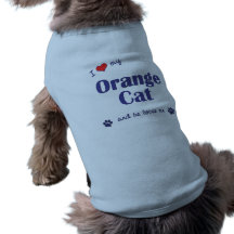 I Love My Orange Cat (Male Cat) Dog T Shirt