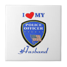 I Love My Police Husband Tiles
