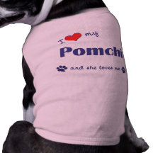 I Love My Pomchi (Female Dog) Dog T Shirt