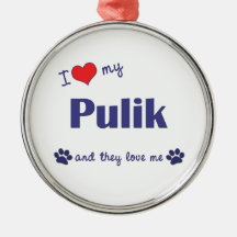 I Love My Pulik (Multiple Dogs) Christmas Ornaments