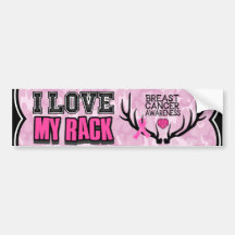 I Love My Rack Breast Cancer Bumper Sticker