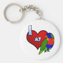 I Love my Rainbow Lorikeet Key Chain