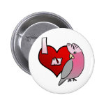 I Love my Rose Breasted Cockatoo Button