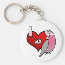 I Love my Rose Breasted Cockatoo Keychain