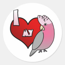 I Love my Rose Breasted Cockatoo Stickers