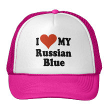 I Love My Russian Blue Cat Gifts and Apparel Mesh Hat