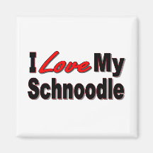 I Love My Schnoodle Dog Gifts and Apparel Refrigerator Magnet