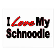 I Love My Schnoodle Dog Gifts and Apparel Postcard