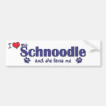 I Love My Schnoodle (Female Dog) Bumper Stickers