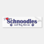 I Love My Schnoodles (Multiple Dogs) Bumper Sticker
