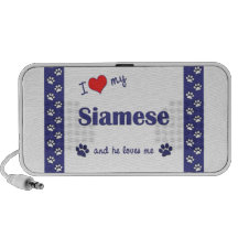 I Love My Siamese (Male Cat) iPhone Speakers