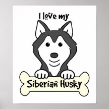I Love My Siberian Husky Poster