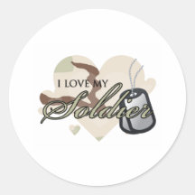 I love my Soldier Round Sticker