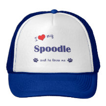 I Love My Spoodle (Male Dog) Hat