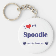 I Love My Spoodle (Male Dog) Key Chains