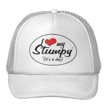 I Love My Stumpy (It's a Dog) Mesh Hats