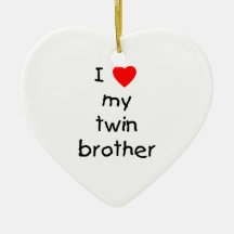 I Love My Twin Brother Christmas Ornaments