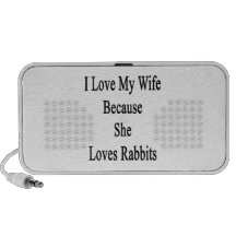 I Love My Wife Because She Loves Rabbits Travelling Speakers