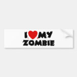 I Love My Zombie Bumper Sticker