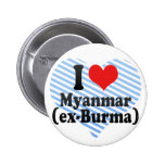 I Love Myanmar+(ex-Burma) Button