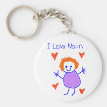 I Love Nain Key Chains
