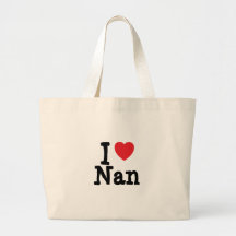 I love Nan heart T-Shirt Canvas Bags