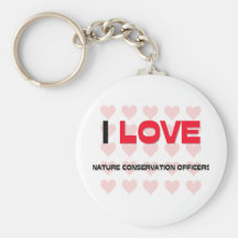 I LOVE NATURE CONSERVATION OFFICERS KEYCHAINS