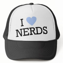 I love nerds fun cool bule heart retro simple cute hat