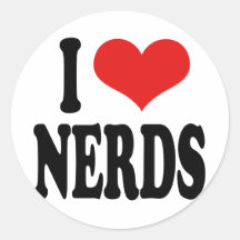 I Love Nerds Round Sticker