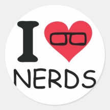 i love nerds round stickers