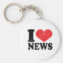 I Love News Key Chain