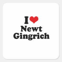 I LOVE NEWT GINGRICH STICKERS