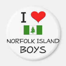 I Love Norfolk Island Boys Refrigerator Magnets