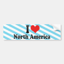 I Love North America Bumper Sticker