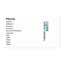 I Love North Carolina Design Business Card Templates